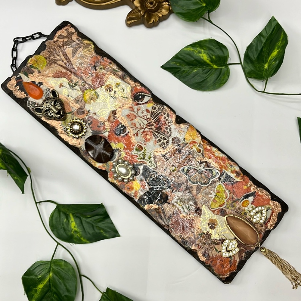 Orange Golden Maximalist MCM Ornate Vintage Decor